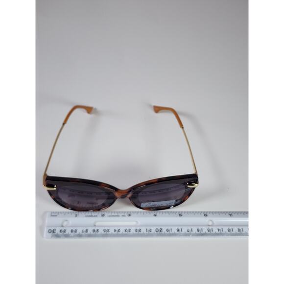 FGX Foster Grant Full Cat Eye Brown Tortoise Shell & Gold Sunglasses 52068FGX201 - Picture 10 of 11